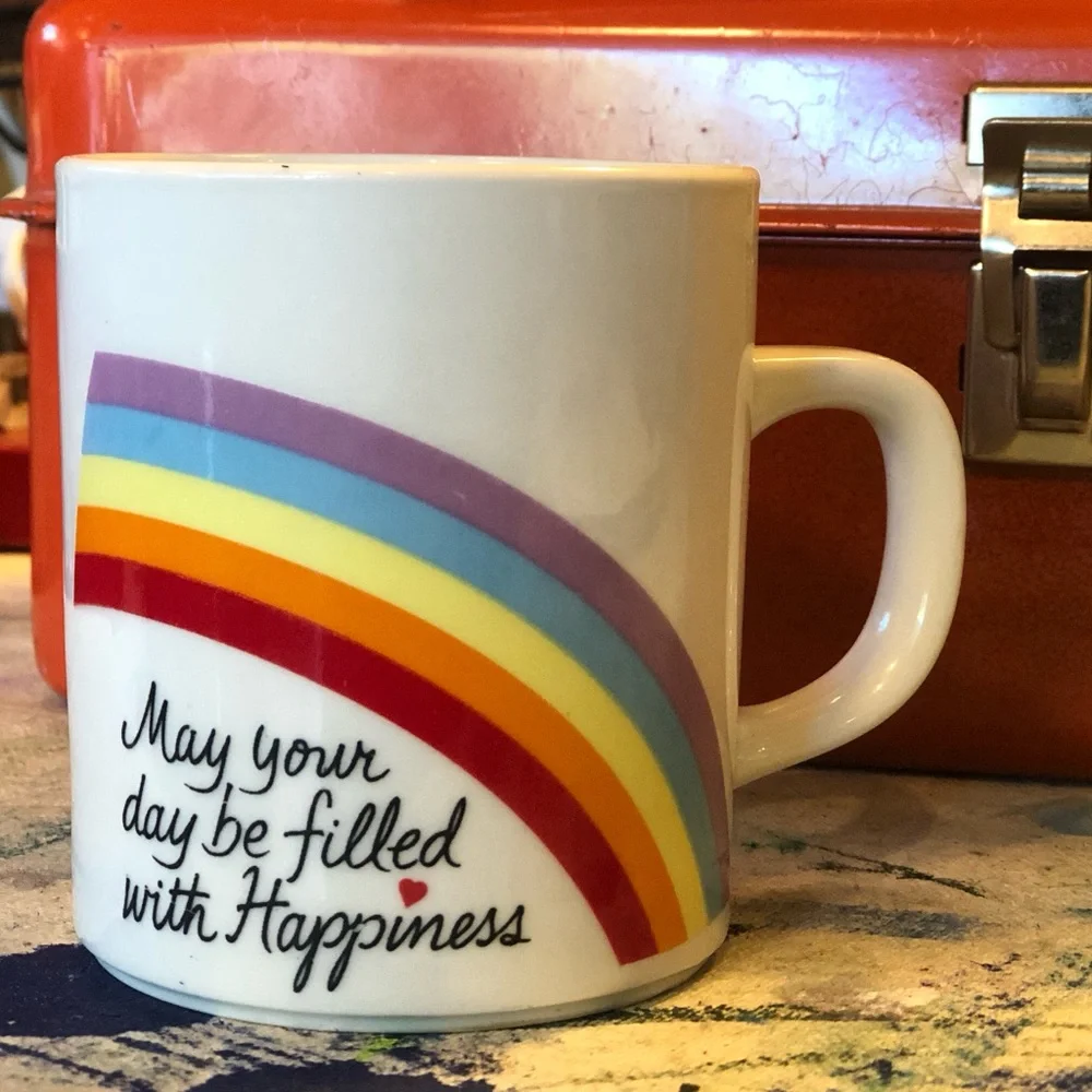 ☕️AVON Happiness Rainbow Coffee Mug 1984 ☕️